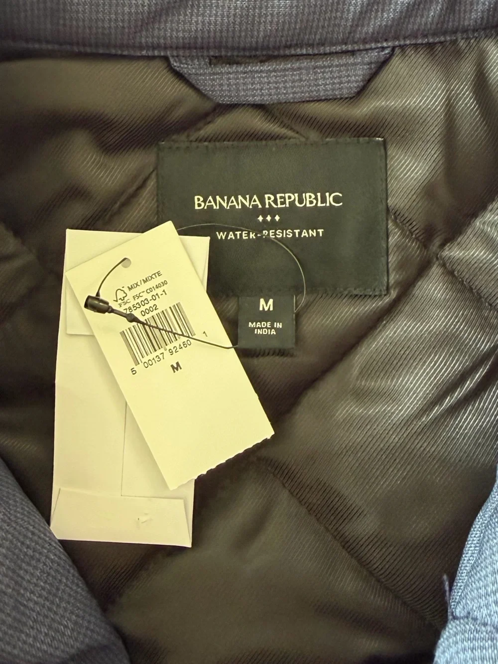 Banana Republic Jacket Mens Medium Tailored Navy Blue Water Resistant Shacket